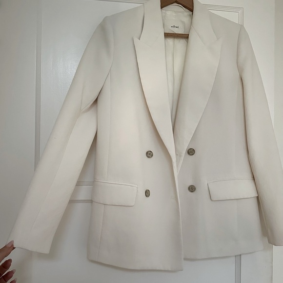 NWOT Aritzia Cherrelle Blazer light birch ( ivory) oversized look Wilfred - Picture 6 of 17